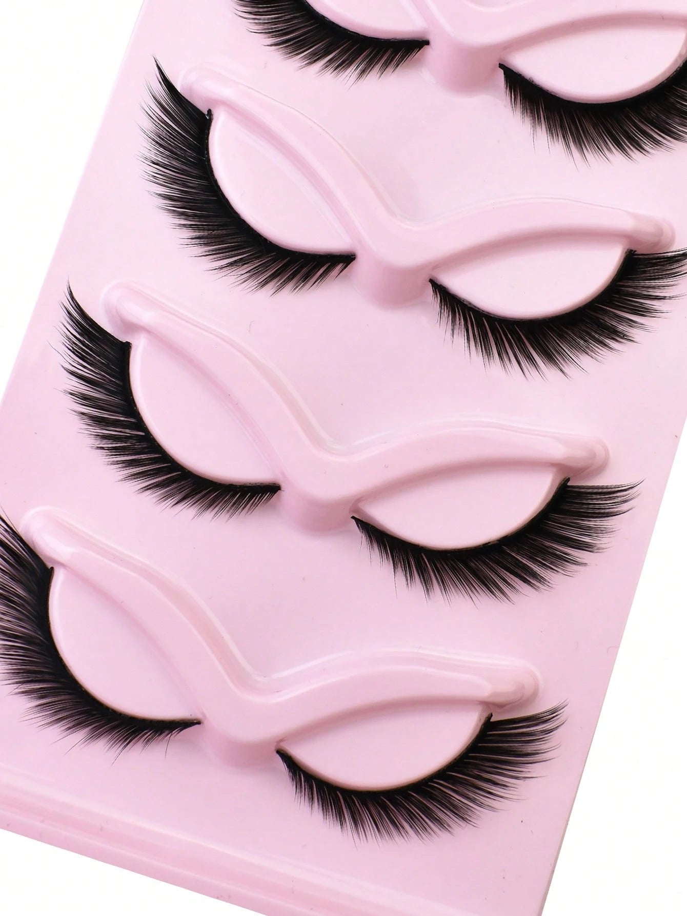NAIJEMA 5 Pairs/Pack Cat Eye False Eyelashes Fox Eye Angel Artificial Mink Super Large Curly Fluffy False Eyelashes 6D False Eyelashes Natural Makeup Effect