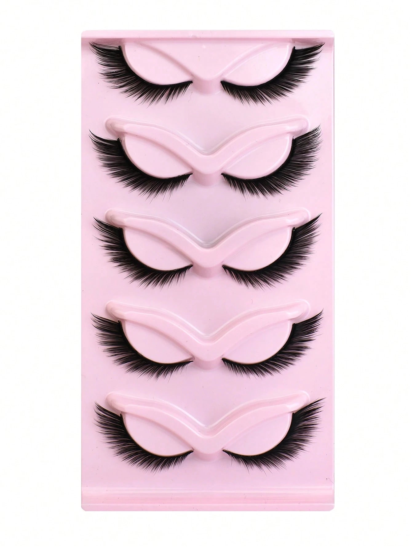 NAIJEMA 5 Pairs/Pack Cat Eye False Eyelashes Fox Eye Angel Artificial Mink Super Large Curly Fluffy False Eyelashes 6D False Eyelashes Natural Makeup Effect