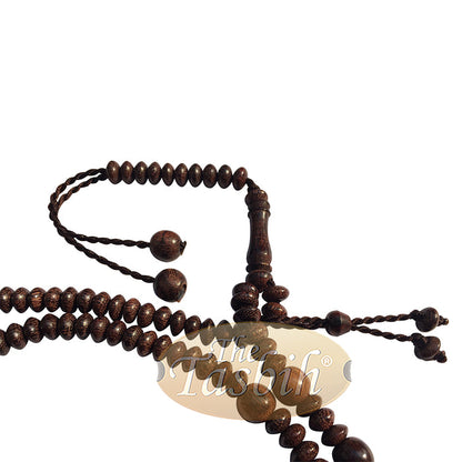Naqshbandi Tasbih Tamarind Wood 4x6 mm Saucer 8 mm Dividers