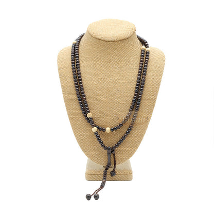 Naqshbandi Tasbih Tamarind Wood 4x7 mm Saucer 8 mm with Yellow Citrus Dividers