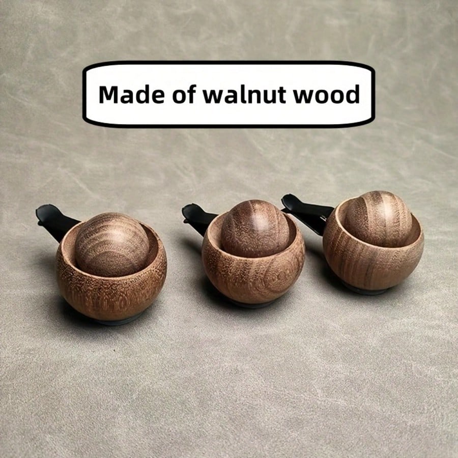Natural Black Walnut Car Air Vent Aroma Diffuser, Handmade Original Mini Round Egg Car Fragrance Diffuser Wood, Auto Air Outlet Special Essential Oil Diffuser Ornament, Fashion Car Interior Decor & Ar