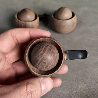Natural Black Walnut Car Air Vent Aroma Diffuser, Handmade Original Mini Round Egg Car Fragrance Diffuser Wood, Auto Air Outlet Special Essential Oil Diffuser Ornament, Fashion Car Interior Decor & Ar