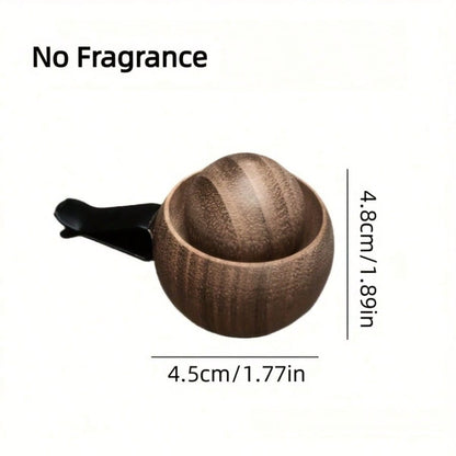 Natural Black Walnut Car Air Vent Aroma Diffuser, Handmade Original Mini Round Egg Car Fragrance Diffuser Wood, Auto Air Outlet Special Essential Oil Diffuser Ornament, Fashion Car Interior Decor & Ar