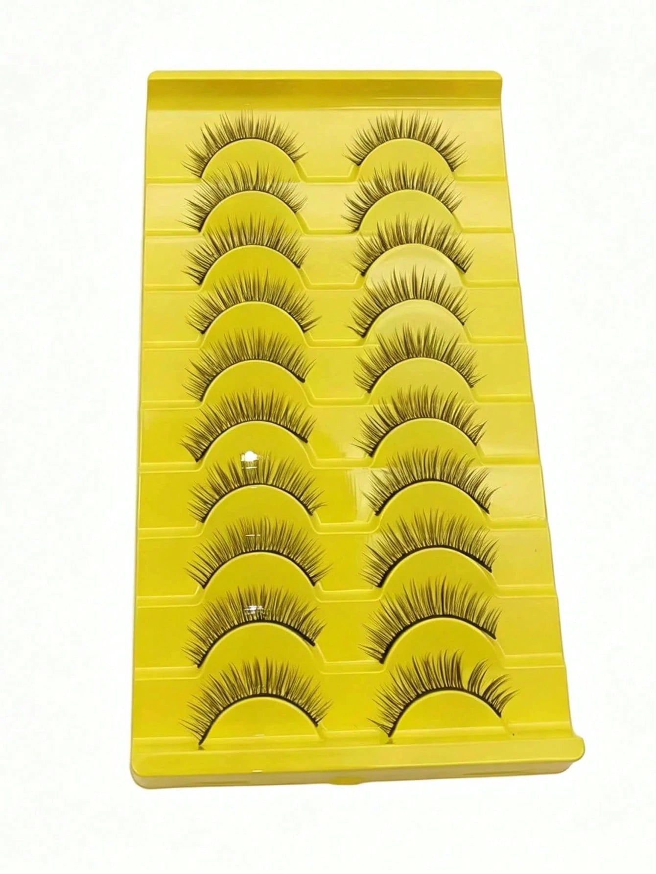Natural Dense Nude Makeup Crossed Manga Lolita False Eyelashes, Short Full Strip Hard Band Lashes For Daily No-Makeup Look