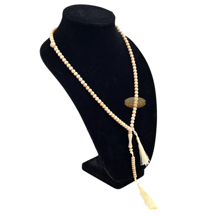 Natural Yellow Citrus Wood Islamic Prayer Beads, 6-mm, 99-Bead Tasbih Rosary