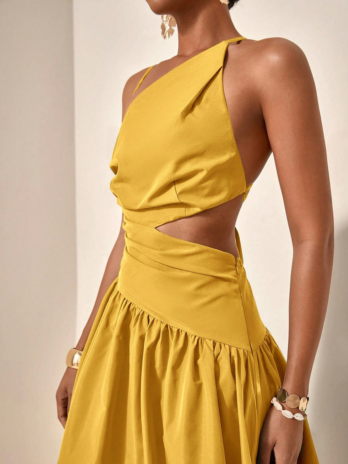 New Arrival Spring/Summer Casual Vacation Asymmetric Hollow-Out Backless Cross-Tied Long Dress,Business Casual Woman