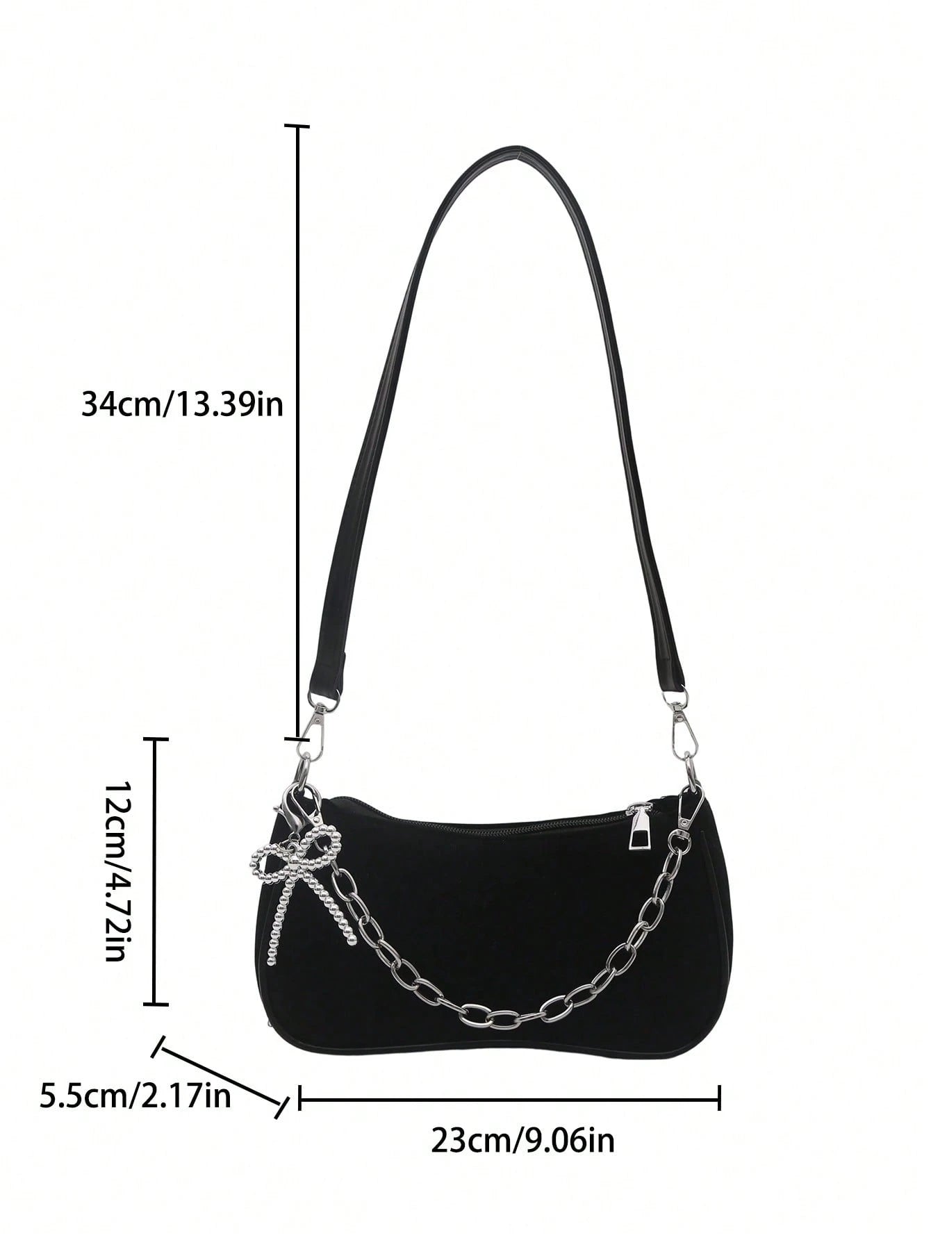 New Fashion Chain Bow Decor Handbag, Suitable For Parties, Outings, Vacations, Shopping And Daily Use
