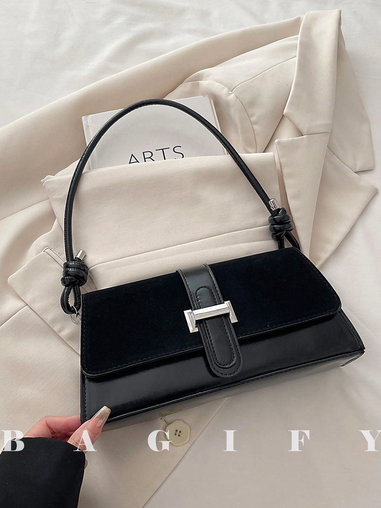 New Fashion Metal Decor Handbag Shoulder Bag, Suitable For Parties, Outings, Vacations, Shopping And Daily Use