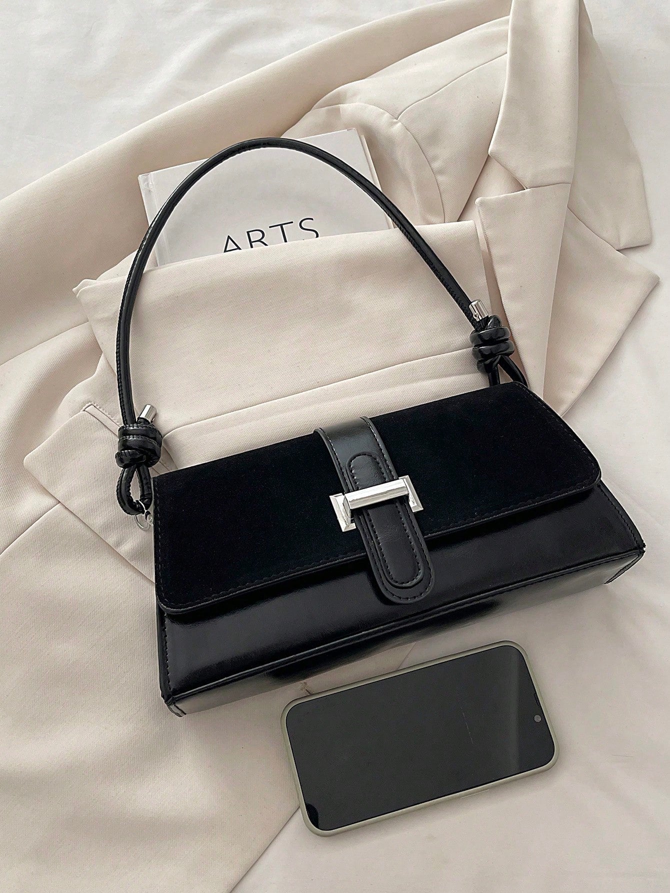New Fashion Metal Decor Handbag Shoulder Bag, Suitable For Parties, Outings, Vacations, Shopping And Daily Use