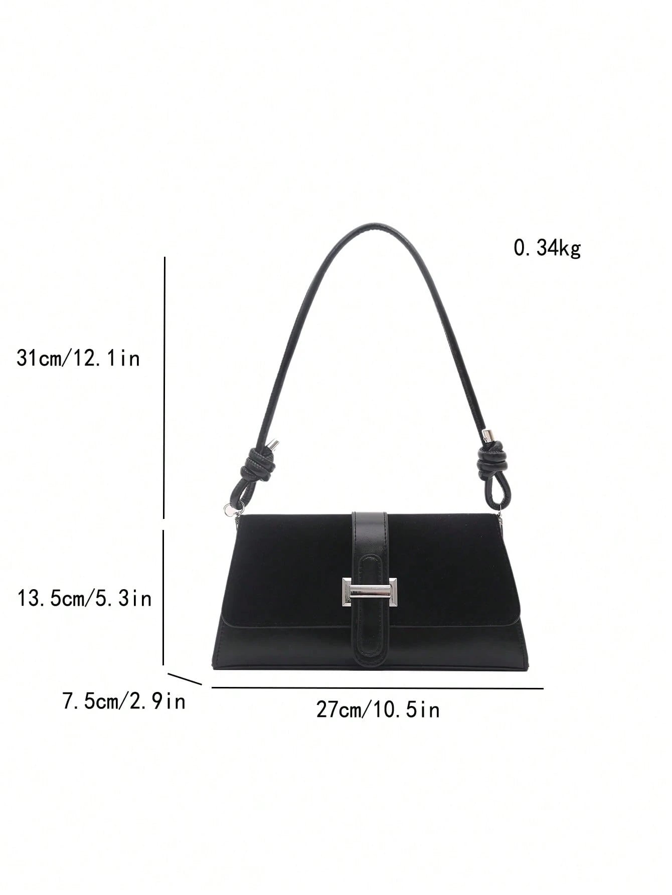 New Fashion Metal Decor Handbag Shoulder Bag, Suitable For Parties, Outings, Vacations, Shopping And Daily Use