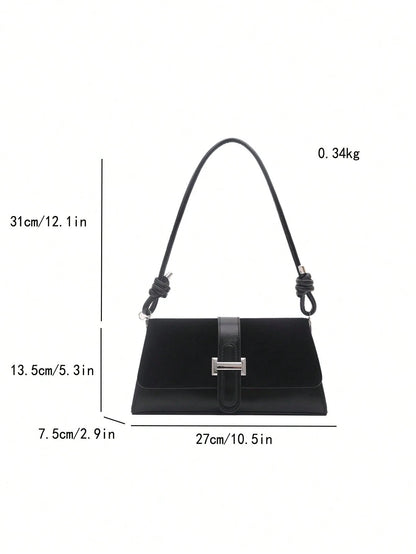 New Fashion Metal Decor Handbag Shoulder Bag, Suitable For Parties, Outings, Vacations, Shopping And Daily Use