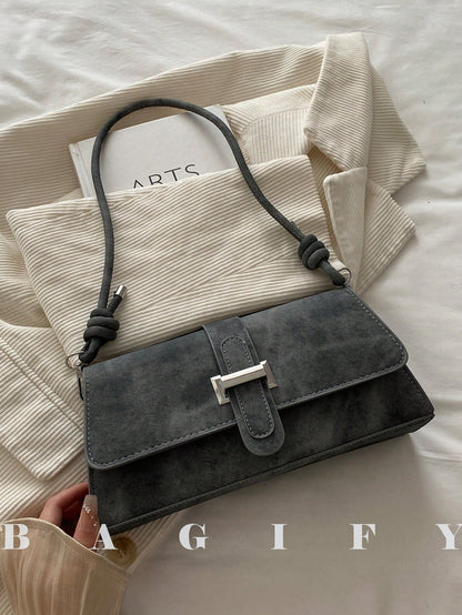 New Fashion Metal Decor Handbag Shoulder Bag, Suitable For Parties, Outings, Vacations, Shopping And Daily Use