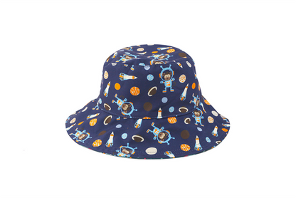 NEW! FJKxZOO - Reversible Baby & Kids Patterned Sun Hat - Space Monkey | Alligator