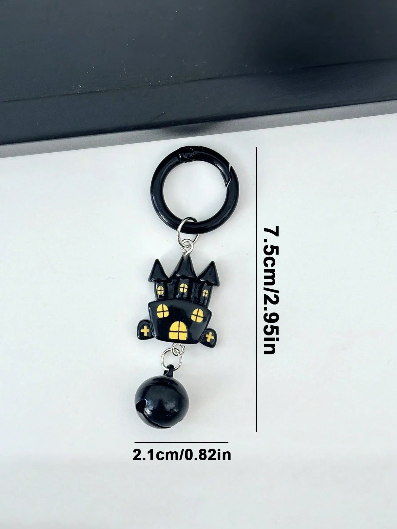 New Holiday Acrylic Keychain, Cute Ghost Bat Black Cat With Bell, Minimalist INS Style Fun Bag Charm