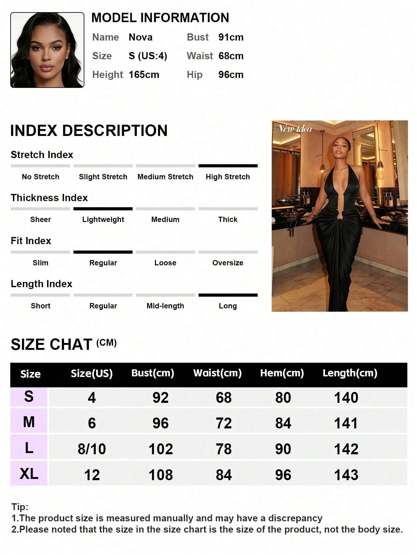 NEW IDEA Women's Sexy Elegant Black Halter Maxi Summer Dress, Deep V Backless Slim Formal Gown For Night Out, Prom, Formal Dinner & Party Wear