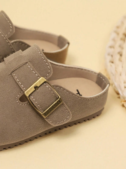 New Kids Round Toe Anti-Slip Soft Sole Hook And Loop Casual Flat Shoes, Suitable For All Seasons