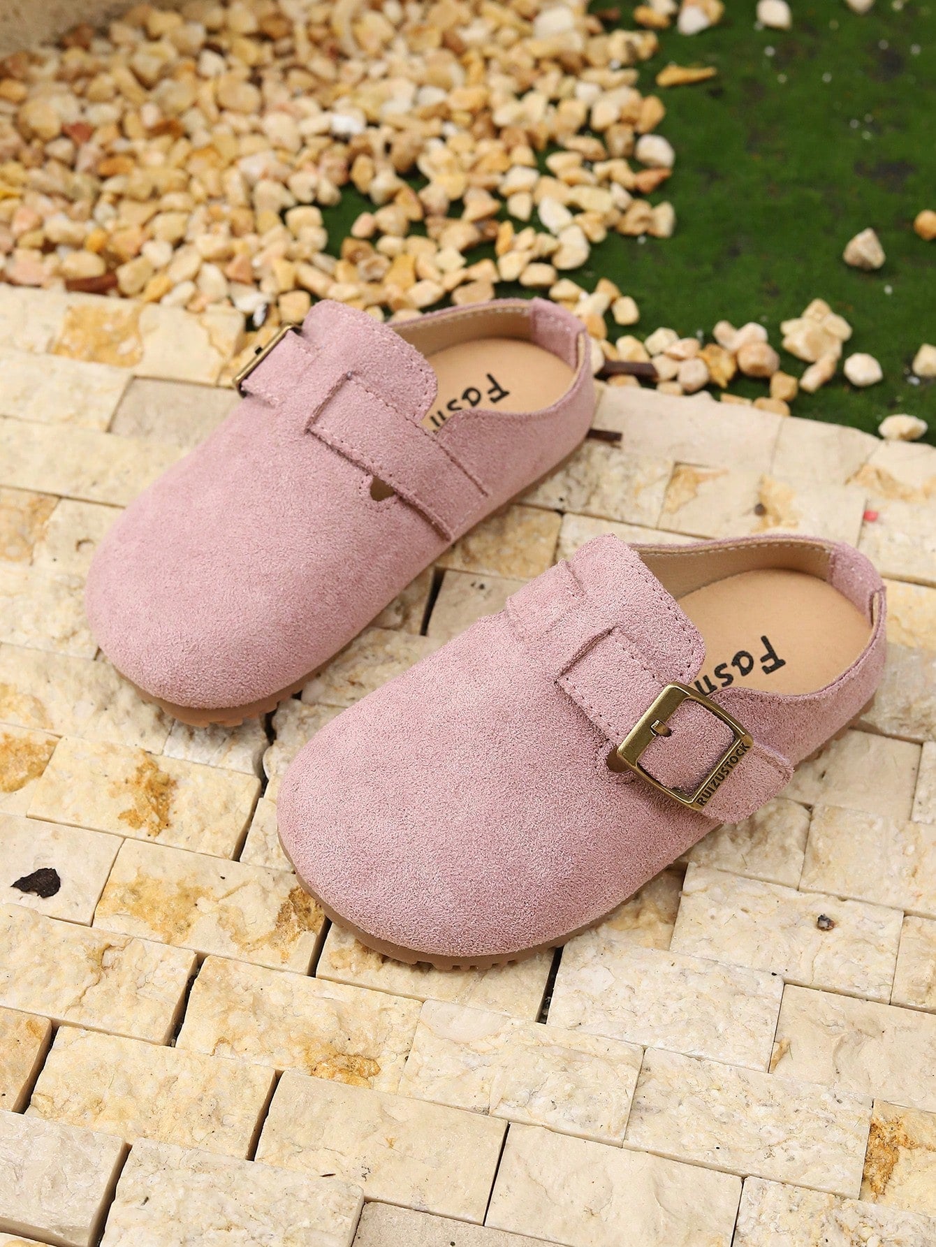 New Kids Round Toe Non-Slip Soft Sole Hook And Loop Fastening Simple Flats, Suitable For All Seasons
