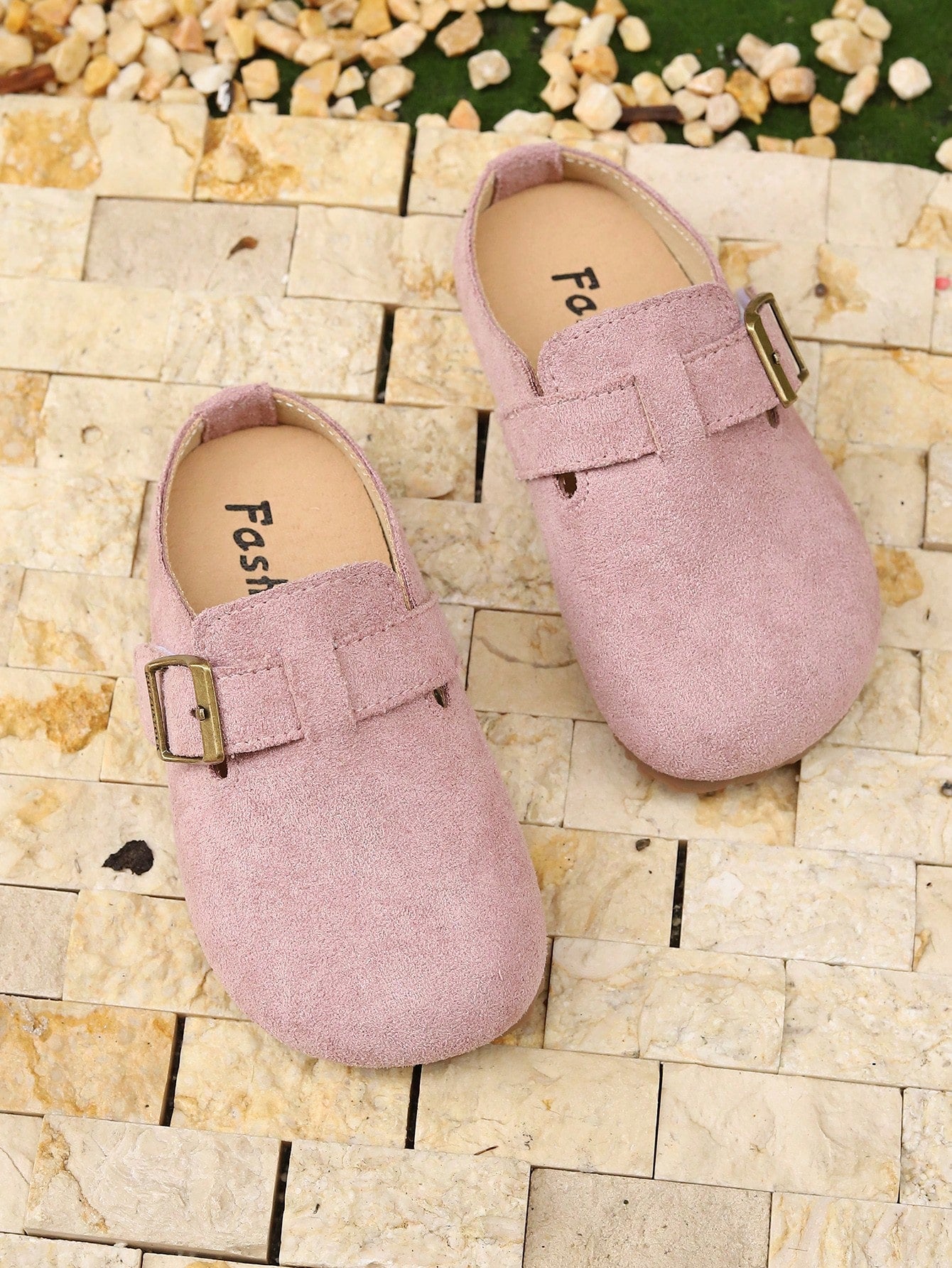 New Kids Round Toe Non-Slip Soft Sole Hook And Loop Fastening Simple Flats, Suitable For All Seasons