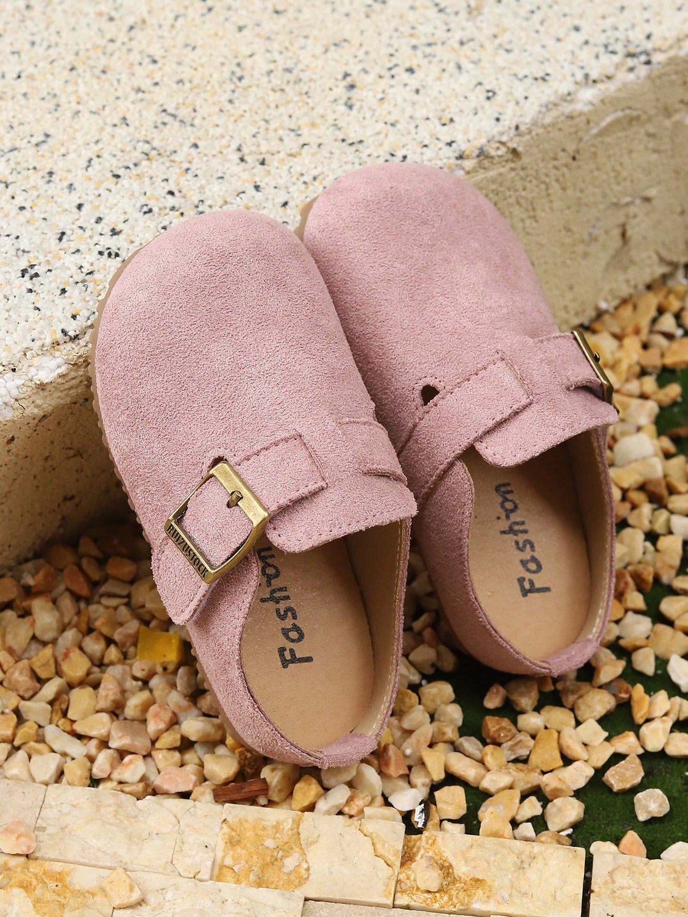 New Kids Round Toe Non-Slip Soft Sole Hook And Loop Fastening Simple Flats, Suitable For All Seasons