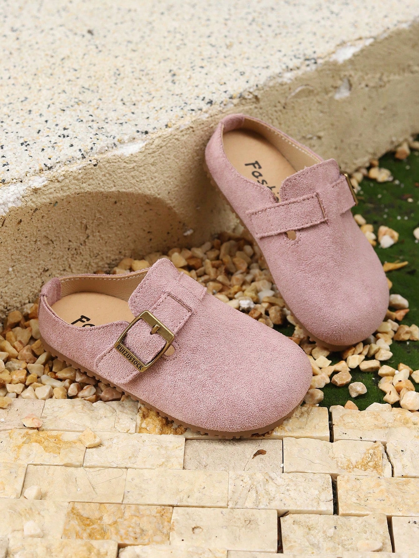 New Kids Round Toe Non-Slip Soft Sole Hook And Loop Fastening Simple Flats, Suitable For All Seasons
