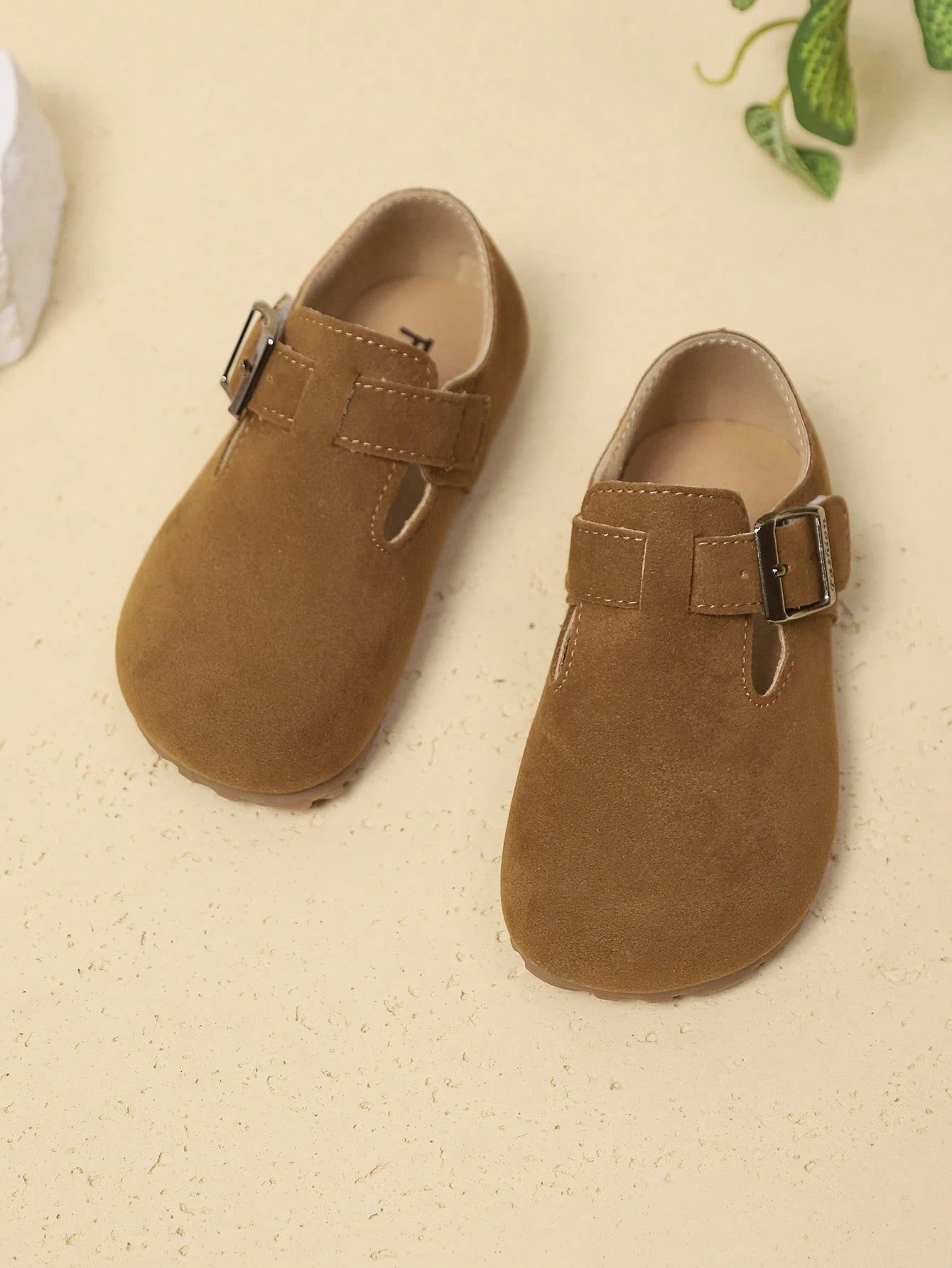 New Kids Round Toe Non-Slip Soft Sole Hook And Loop Fastening Simple Flats, Suitable For All Seasons