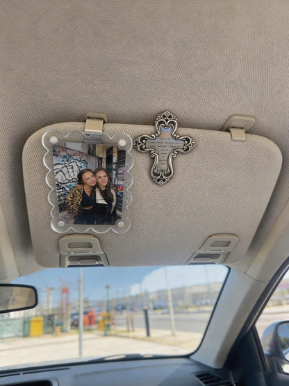 New Magnetic Photo Frame For Car Sun Visor, Wavy Acrylic Fridge Magnet Instant Camera Frame, Personalized DIY Car Decor Frame, Couple Gift, Pet & Family Memorabilia Frame Stand, Holiday Gift, Multiple