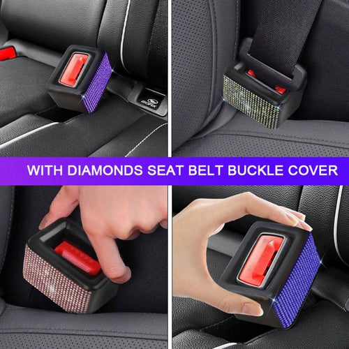 New Rhinestone Car Seat Belt Fixer, Auto Accessories Seat Belt Buckle Holder Protective Cover