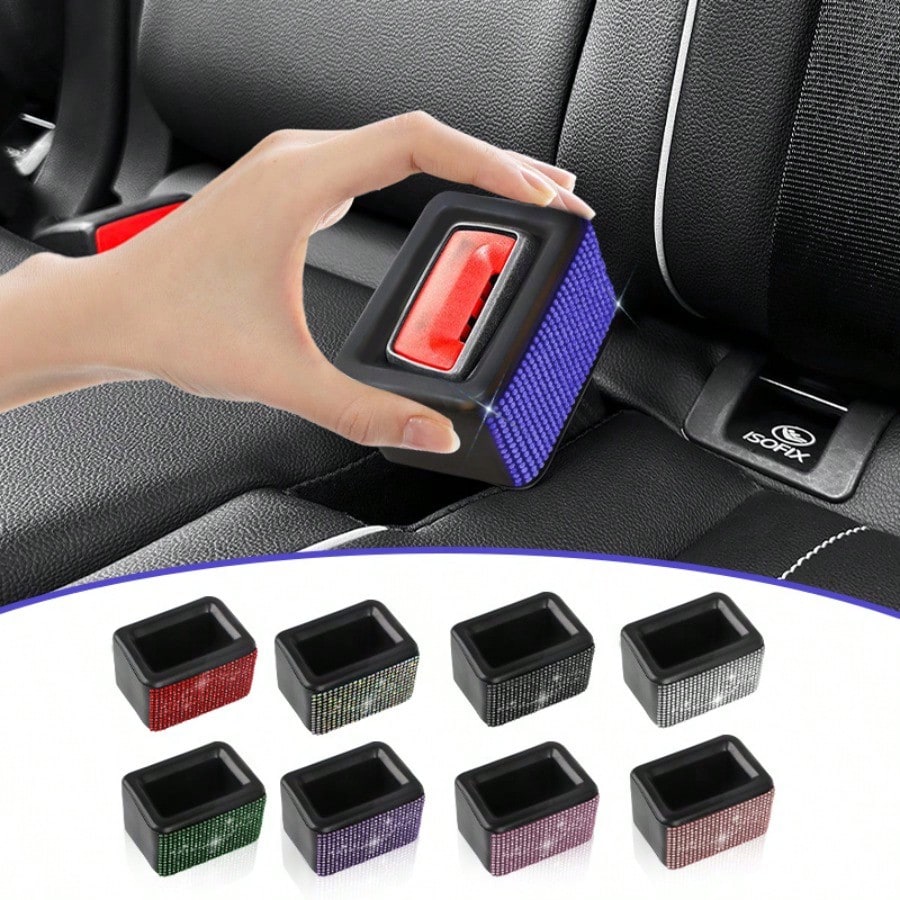 New Rhinestone Car Seat Belt Fixer, Auto Accessories Seat Belt Buckle Holder Protective Cover