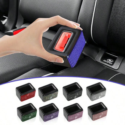 New Rhinestone Car Seat Belt Fixer, Auto Accessories Seat Belt Buckle Holder Protective Cover