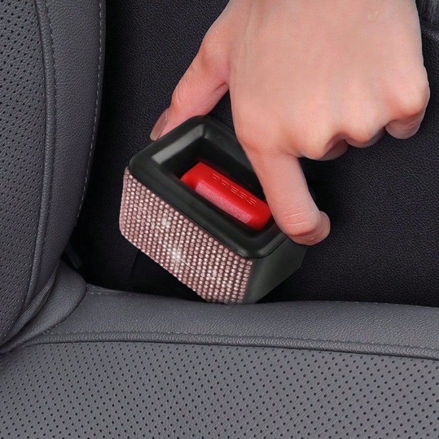 New Rhinestone Car Seat Belt Fixer, Auto Accessories Seat Belt Buckle Holder Protective Cover