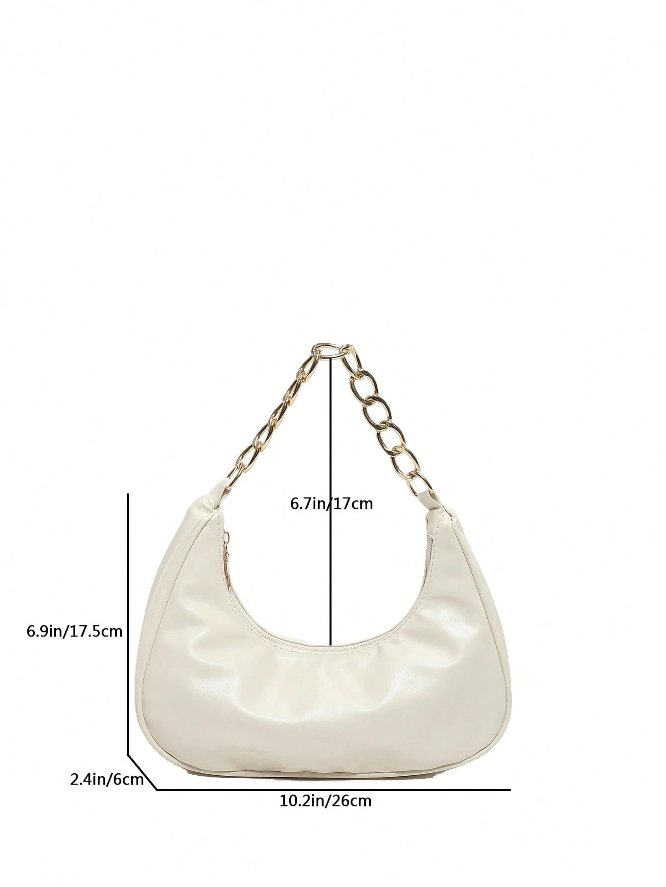 New Spring/Summer Metal Chain Bag,Solid Color Fashionable Casual Women's Handbag, Tready Crescent Moon Bag For Women