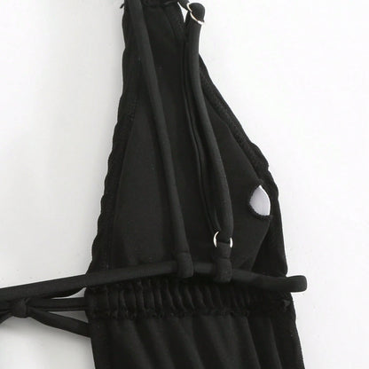 New Style One-Piece Drawstring Backless Sexy Swimsuit Bikini