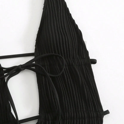 New Style One-Piece Drawstring Backless Sexy Swimsuit Bikini