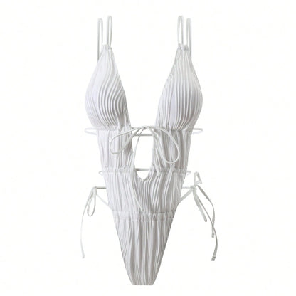 New Style One-Piece Drawstring Backless Sexy Swimsuit Bikini