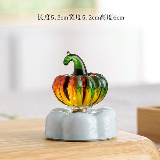 New Style Rotating Ceramic Tea Pot Car Ornament- Colorful Glazed Porcelain Auto Dashboard Decor Fortune Blessing Business