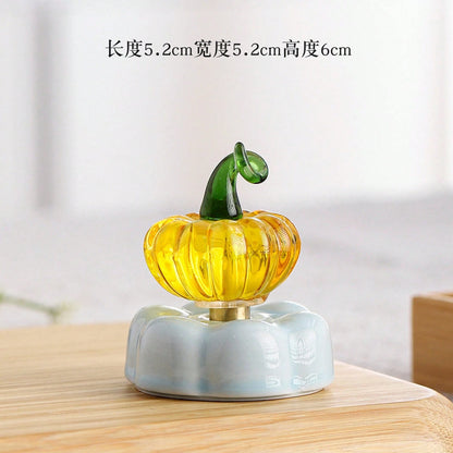 New Style Rotating Ceramic Tea Pot Car Ornament- Colorful Glazed Porcelain Auto Dashboard Decor Fortune Blessing Business