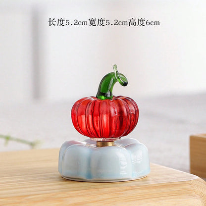 New Style Rotating Ceramic Tea Pot Car Ornament- Colorful Glazed Porcelain Auto Dashboard Decor Fortune Blessing Business