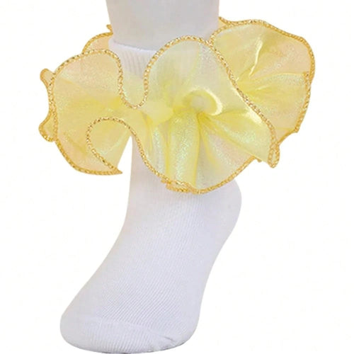 NEW- Women Big Ruffle Ankle Socks,Double Lace Turn Cuff Lightweight Cotton Frilly Dress Cute Girl Sock With Ruffles,#W101