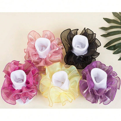 NEW- Women Big Ruffle Ankle Socks,Double Lace Turn Cuff Lightweight Cotton Frilly Dress Cute Girl Sock With Ruffles,#W101
