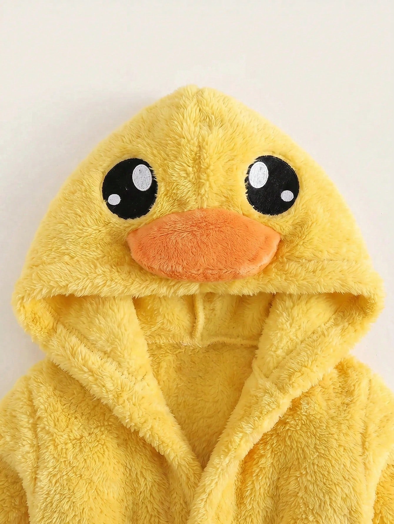 Newborn Baby Boy/Girl Cartoon Duck 3D Pattern: Fleece Thick Hooded Long Sleeve Tie-Front Style Clothing Autumn Winter