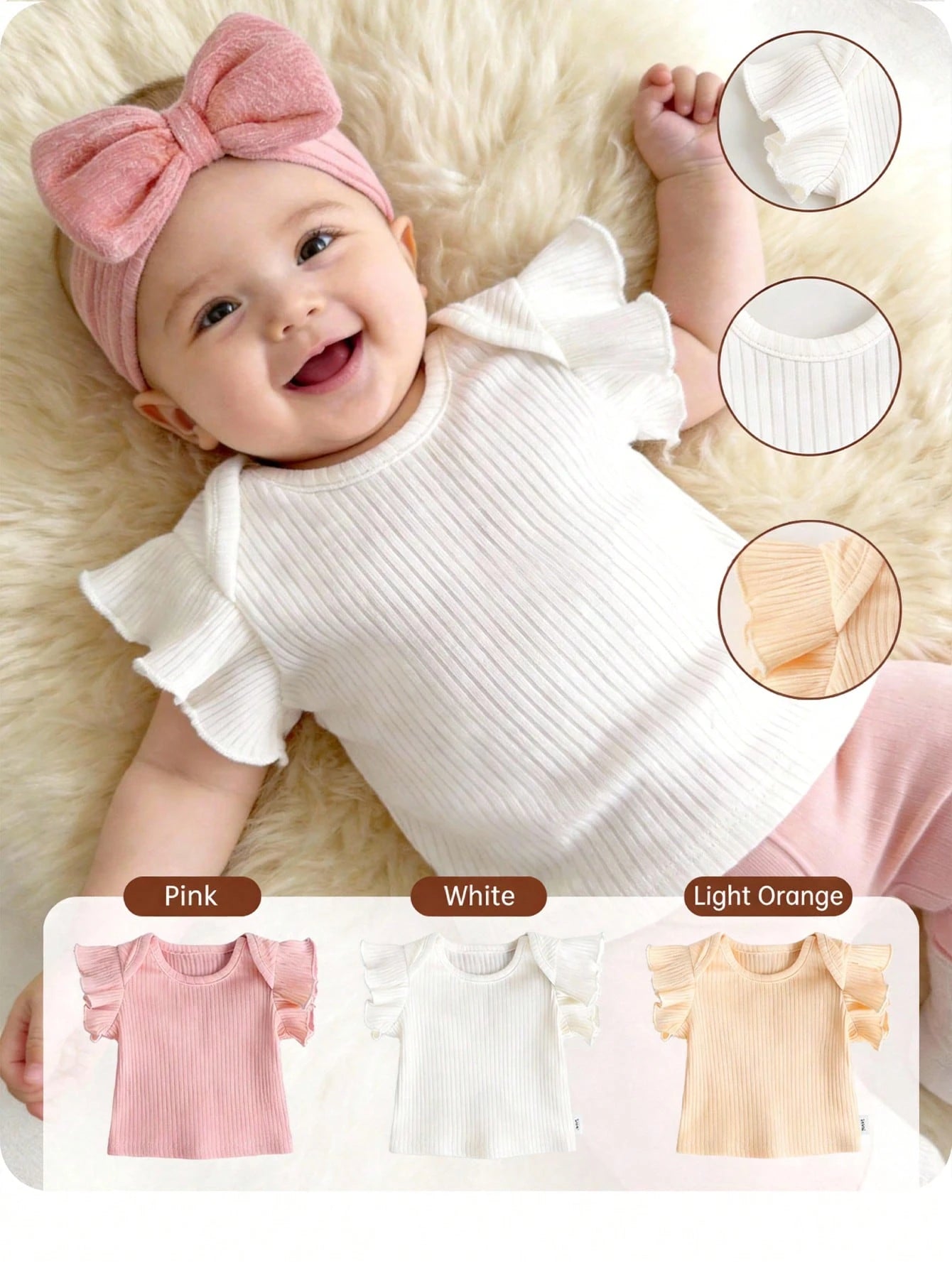 Newborn Baby Boy's Plain Knitted Soft Casual Round Neck Sleeveless Overlap Top 4pcs Set