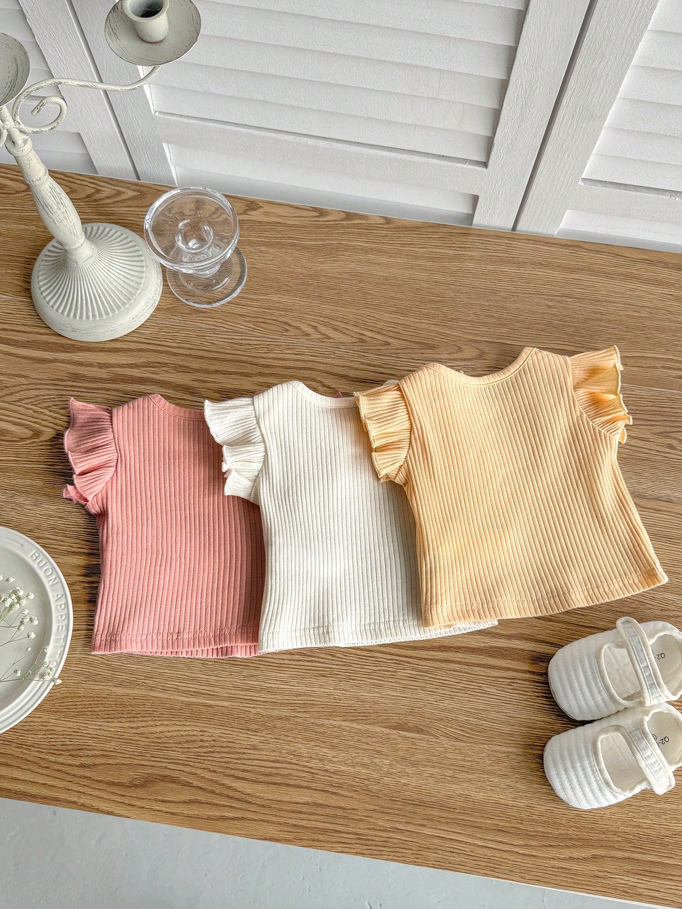 Newborn Baby Boy's Plain Knitted Soft Casual Round Neck Sleeveless Overlap Top 4pcs Set