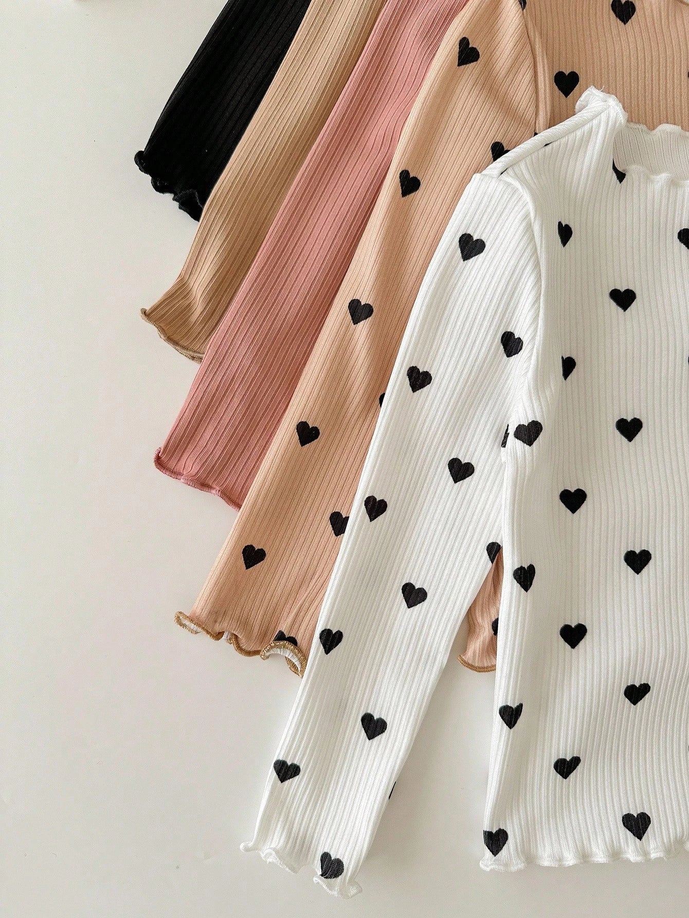 Newborn Baby Girl Casual Knit Polka Dot Long Sleeve Top And Elastic Waist Pants Set