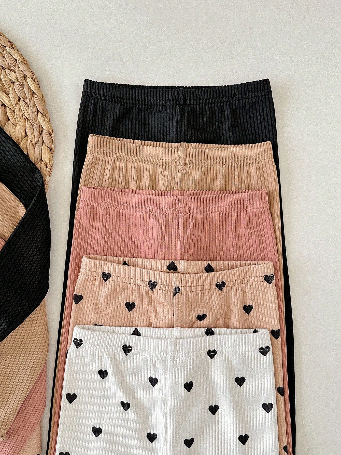 Newborn Baby Girl Casual Knit Polka Dot Long Sleeve Top And Elastic Waist Pants Set