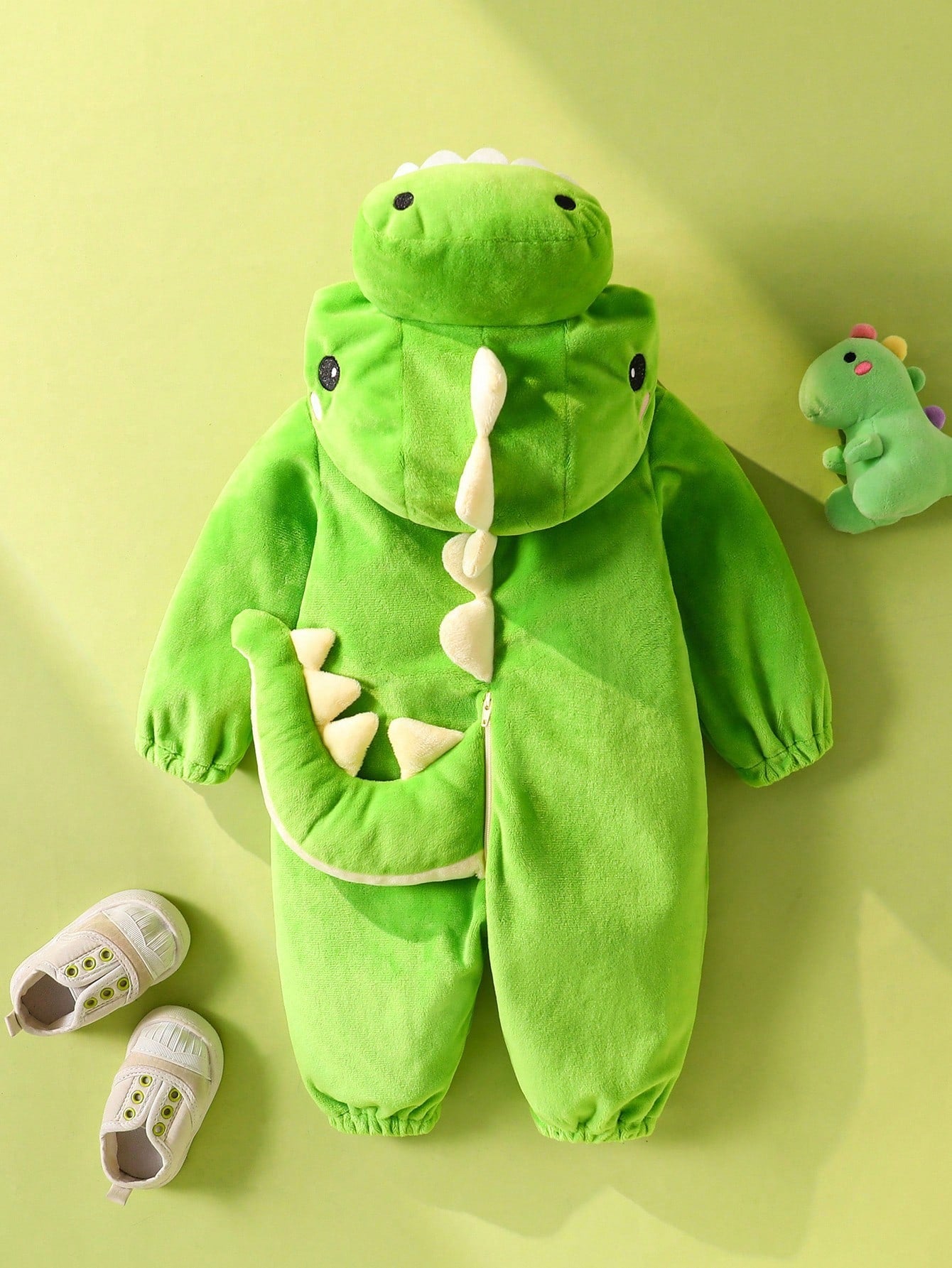 Newborn Cute Funny Crystal Plush 3D Dinosaur Shaped Romper Light Pink Autumn Kawaii Sibling Matching Baby Girl Long Sleeve Outfit 3 Month Old Clothes