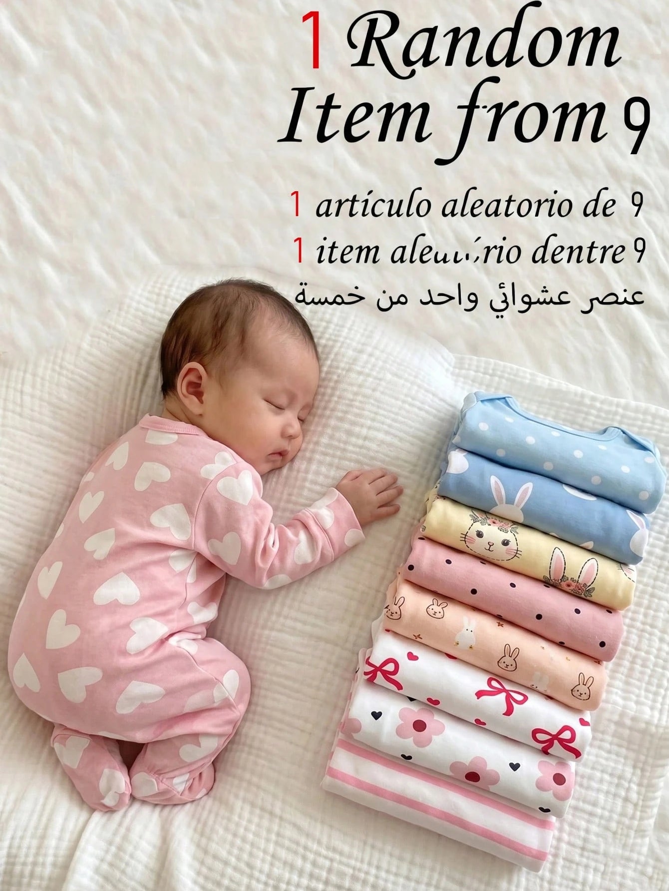 Newborn Footie Pajamas Long Sleeve Side Snap Jumpsuit Rabbit Heart Bow Polka Dot Stripe Floral Cartoon Print Autumn Night Baby Pink Blue Baby Funny
