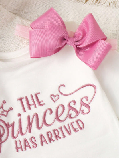 Newborn Girl Photography Props Baby Girl Coming Home Outfit 1 Month Baby Girl Romper Props With TUTU Skirt And Bow Headband Newborn Shower Gift