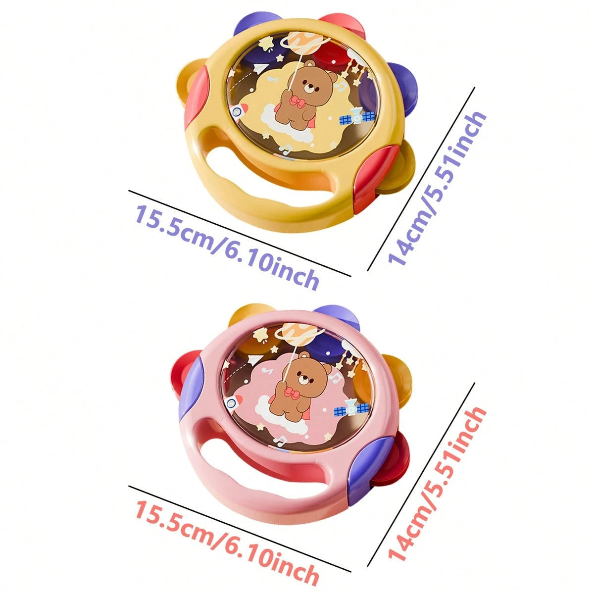 Newborn Hand Drum Toy, Baby Percussion Musical Instrument Hand Drum, Infant Early Education Music Rattle Drum, Baby Auditory Development Toy