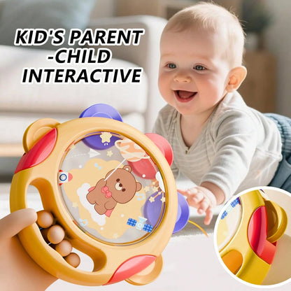 Newborn Hand Drum Toy, Baby Percussion Musical Instrument Hand Drum, Infant Early Education Music Rattle Drum, Baby Auditory Development Toy