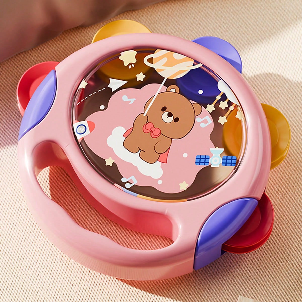 Newborn Hand Drum Toy, Baby Percussion Musical Instrument Hand Drum, Infant Early Education Music Rattle Drum, Baby Auditory Development Toy